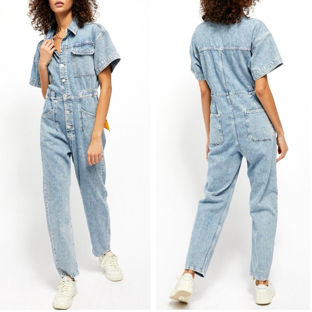 FREE PEOPLE Marci Coverall Jumpsuit NEW Size S Clear Skies Blue - Picture 13 of 13